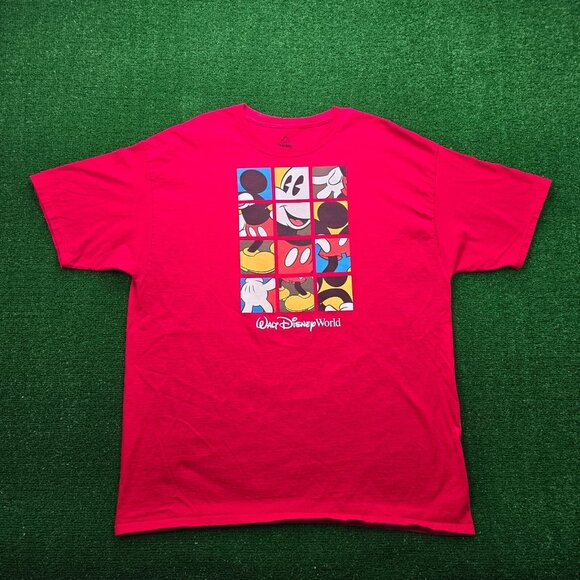 Walt Disney World Tshirt Mens 2XL Red Short Sleeve Mickey Mouse Slide Puzzle‎ - Picture 1 of 7
